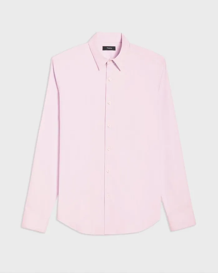 Men Theory Shirts Sylvain Shirt In Good Cotton Cradle Pink