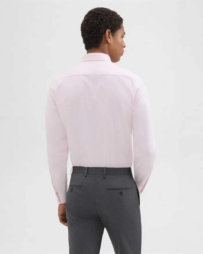 Men Theory Shirts Sylvain Shirt In Structure Knit Pale Pink