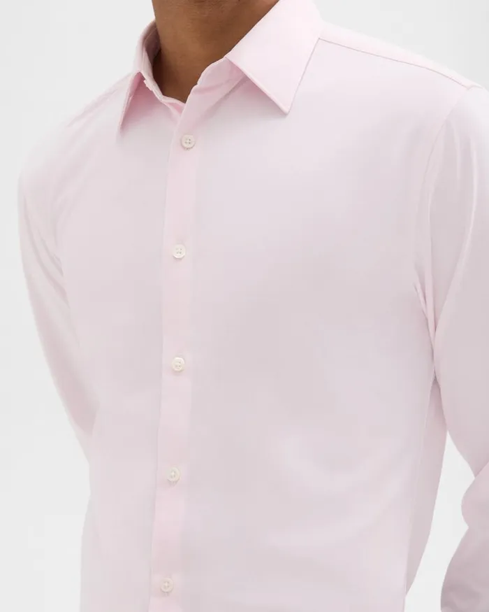 Men Theory Shirts Sylvain Shirt In Structure Knit Pale Pink