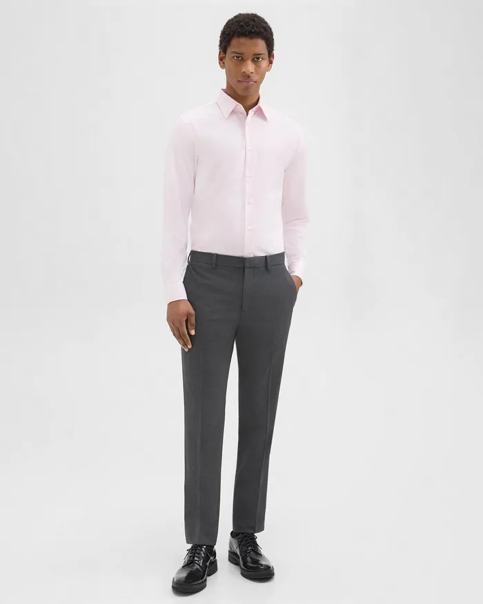 Men Theory Shirts Sylvain Shirt In Structure Knit Pale Pink