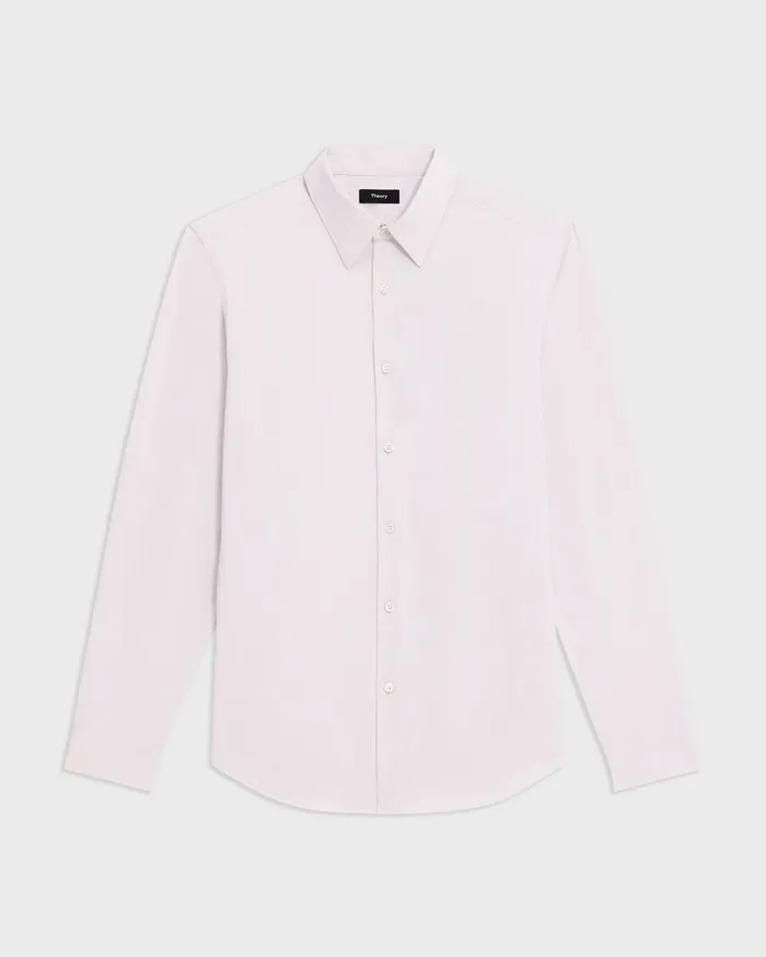 Men Theory Shirts Sylvain Shirt In Structure Knit Pale Pink