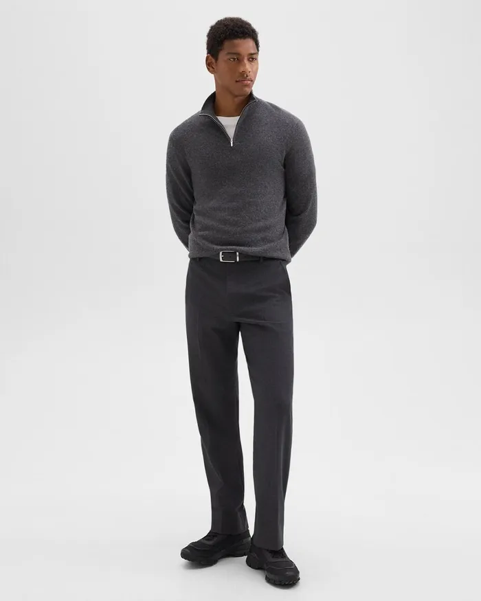 Men Theory Sweaters Cardigans Hilles QuarterZip Sweater In Cashmere Grey Heather