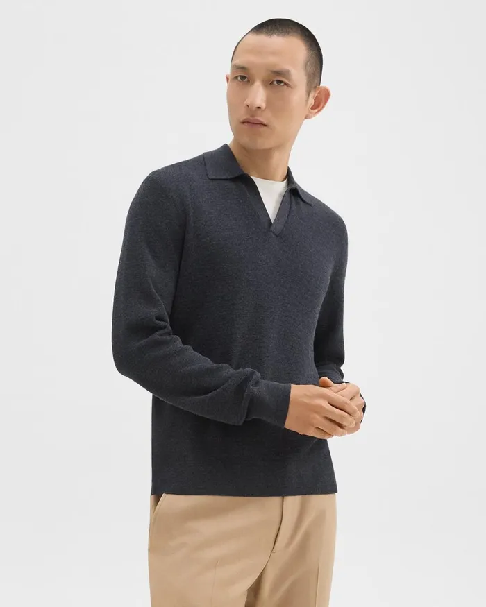 Men Theory Sweaters Cardigans Johnny Collar Sweater In Merino Wool New Pestle Melange