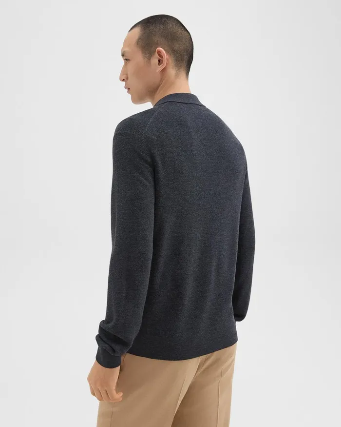 Men Theory Sweaters Cardigans Johnny Collar Sweater In Merino Wool New Pestle Melange