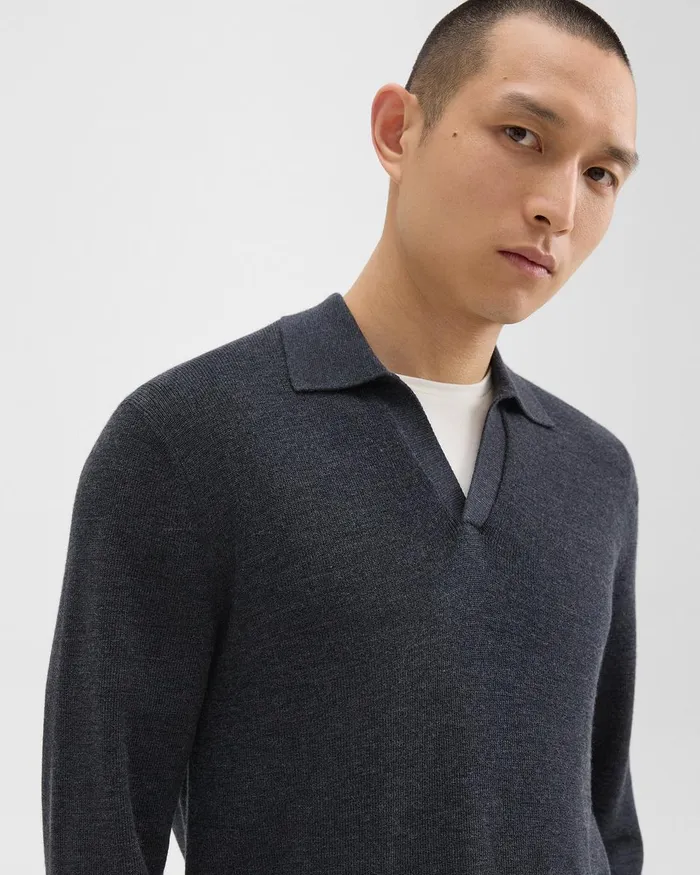 Men Theory Sweaters Cardigans Johnny Collar Sweater In Merino Wool New Pestle Melange