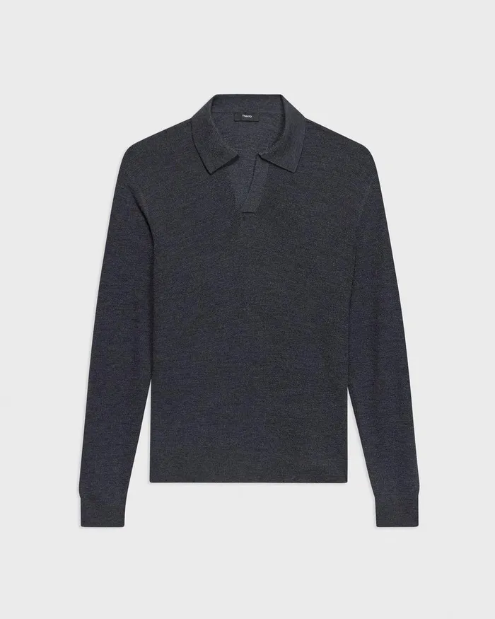 Men Theory Sweaters Cardigans Johnny Collar Sweater In Merino Wool New Pestle Melange