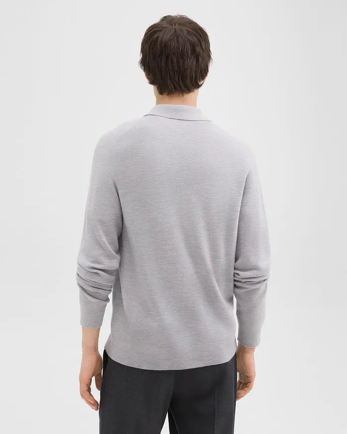 Men Theory Sweaters Cardigans Johnny Collar Sweater In Merino Wool Vapor Melange