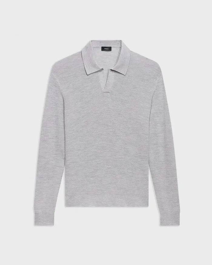 Men Theory Sweaters Cardigans Johnny Collar Sweater In Merino Wool Vapor Melange