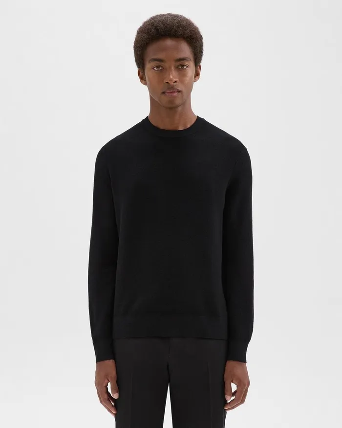 Men Theory Sweaters Cardigans Riland Sweater In Light Bilen Black
