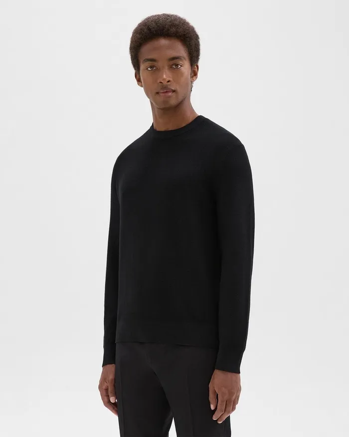 Men Theory Sweaters Cardigans Riland Sweater In Light Bilen Black