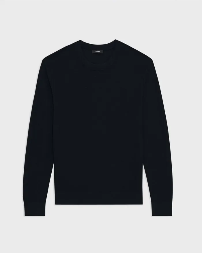 Men Theory Sweaters Cardigans Riland Sweater In Light Bilen Black