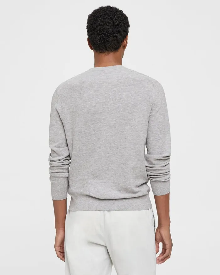 Men Theory Sweaters Cardigans Riland Sweater In Light Bilen Silver Heather