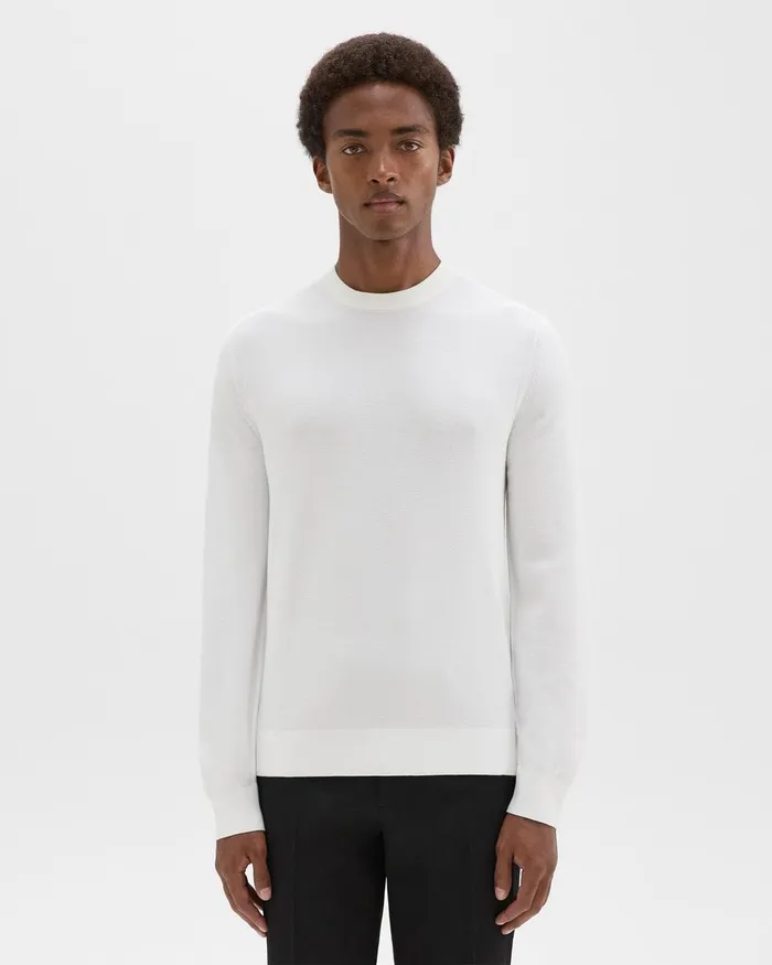 Men Theory Sweaters Cardigans Riland Sweater In Light Bilen White