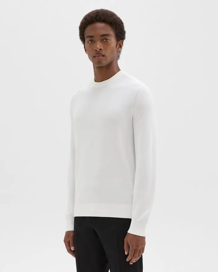 Men Theory Sweaters Cardigans Riland Sweater In Light Bilen White