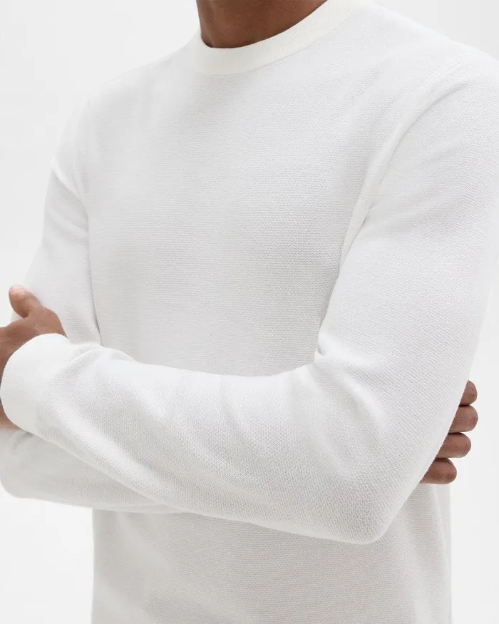Men Theory Sweaters Cardigans Riland Sweater In Light Bilen White