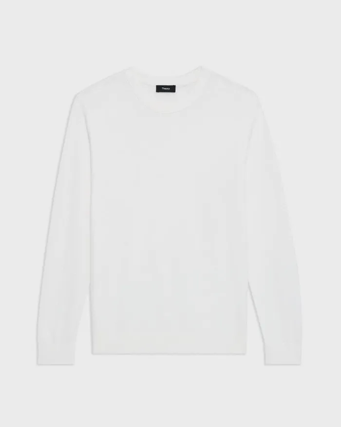 Men Theory Sweaters Cardigans Riland Sweater In Light Bilen White