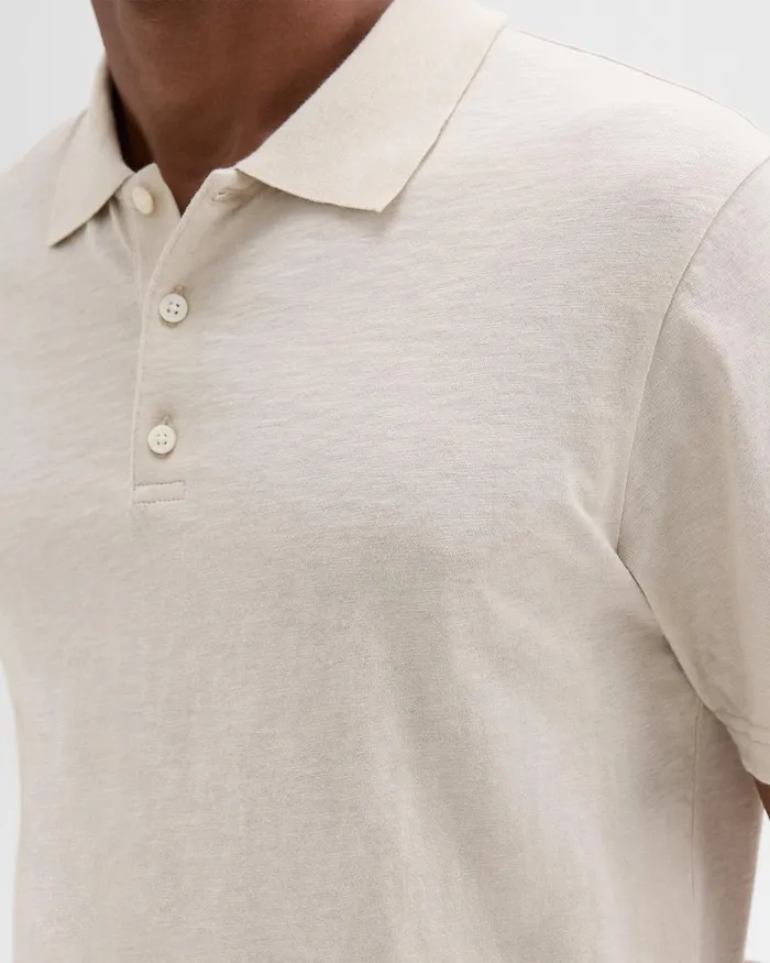 Men Theory TShirts Polos Bron Polo Shirt In Cosmos Slub Cotton Sand