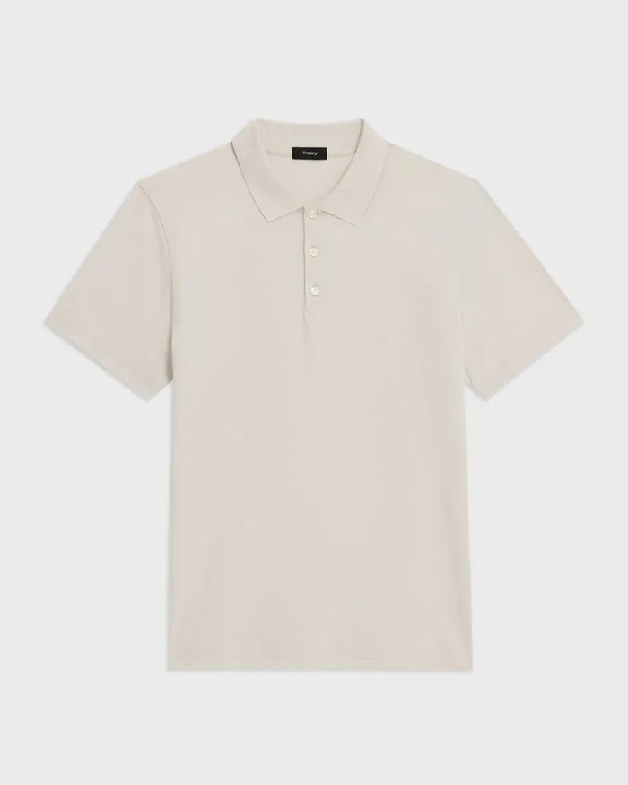 Men Theory TShirts Polos Bron Polo Shirt In Cosmos Slub Cotton Sand