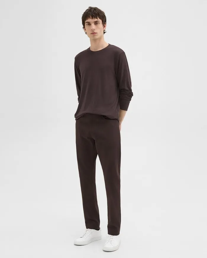 Men Theory TShirts Polos Essential LongSleeve Tee In Anemone Modal Jersey Hickory