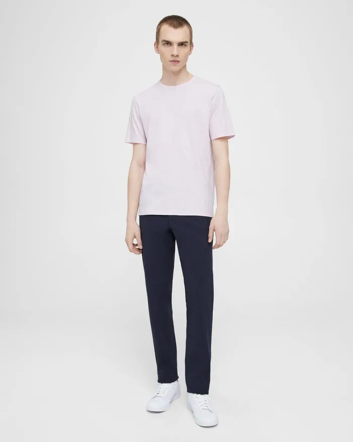 Men Theory TShirts Polos Essential Tee In Cosmos Slub Cotton Cradle Pink
