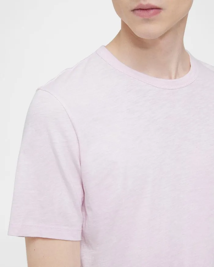 Men Theory TShirts Polos Essential Tee In Cosmos Slub Cotton Cradle Pink
