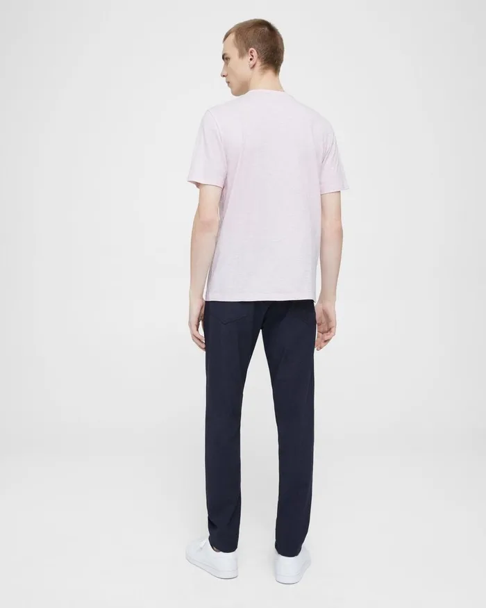 Men Theory TShirts Polos Essential Tee In Cosmos Slub Cotton Cradle Pink