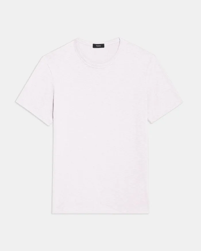 Men Theory TShirts Polos Essential Tee In Cosmos Slub Cotton Cradle Pink