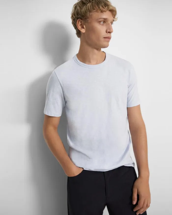 Men Theory TShirts Polos Essential Tee In Cosmos Slub Cotton Olympic