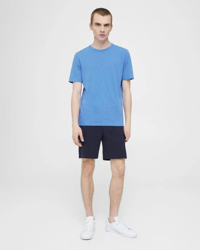 Men Theory TShirts Polos Essential Tee In Cosmos Slub Cotton Palace Blue