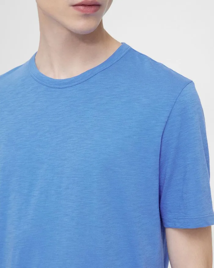 Men Theory TShirts Polos Essential Tee In Cosmos Slub Cotton Palace Blue