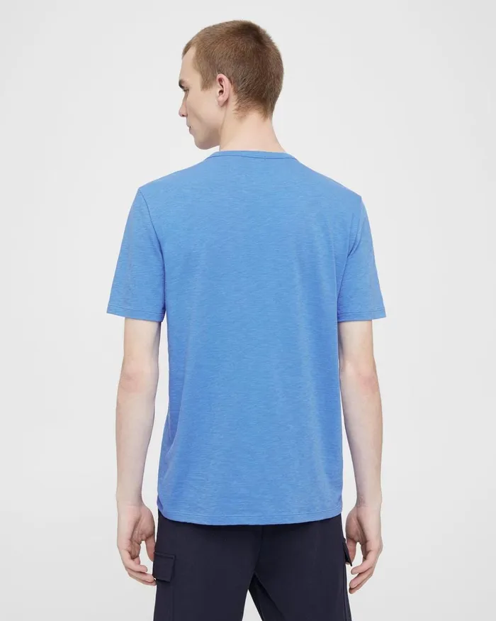 Men Theory TShirts Polos Essential Tee In Cosmos Slub Cotton Palace Blue