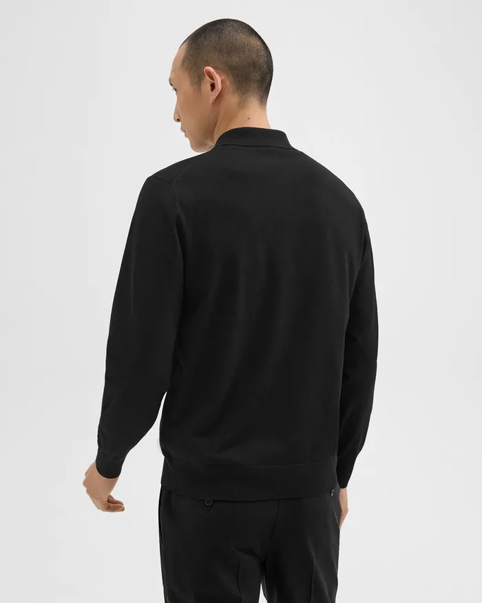 Men Theory TShirts Polos Goris LongSleeve Polo Shirt In Light Bilen Black