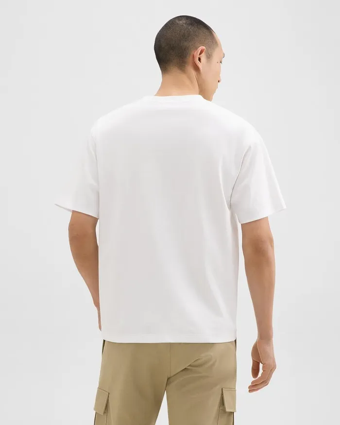 Men Theory TShirts Polos Relaxed Tee In Cotton Jersey White