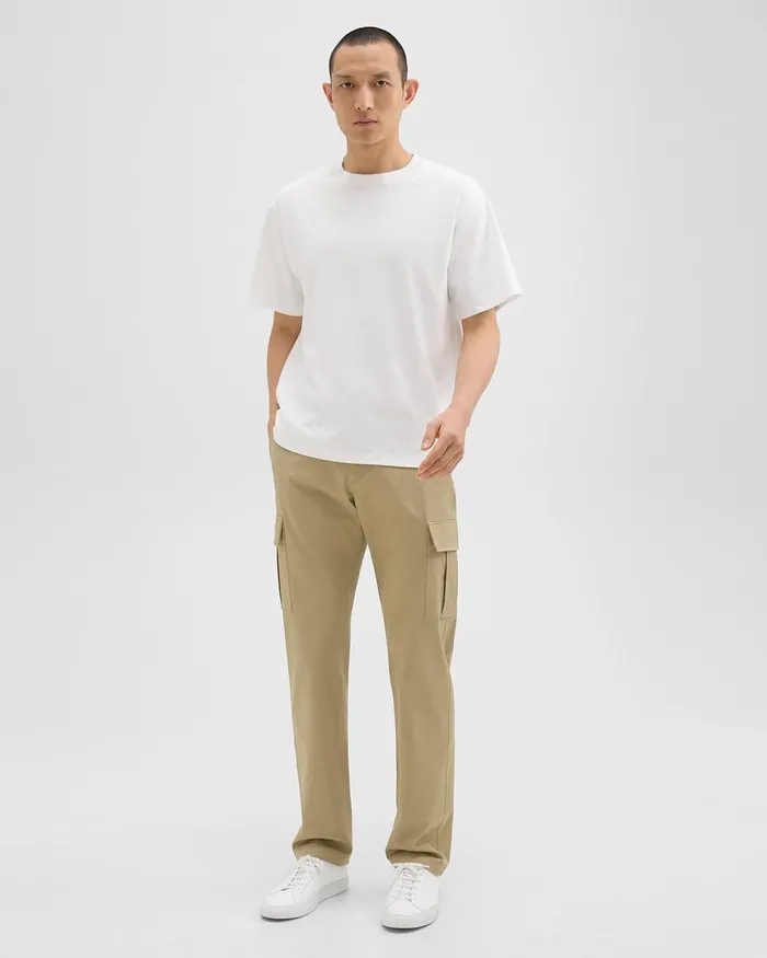 Men Theory TShirts Polos Relaxed Tee In Cotton Jersey White