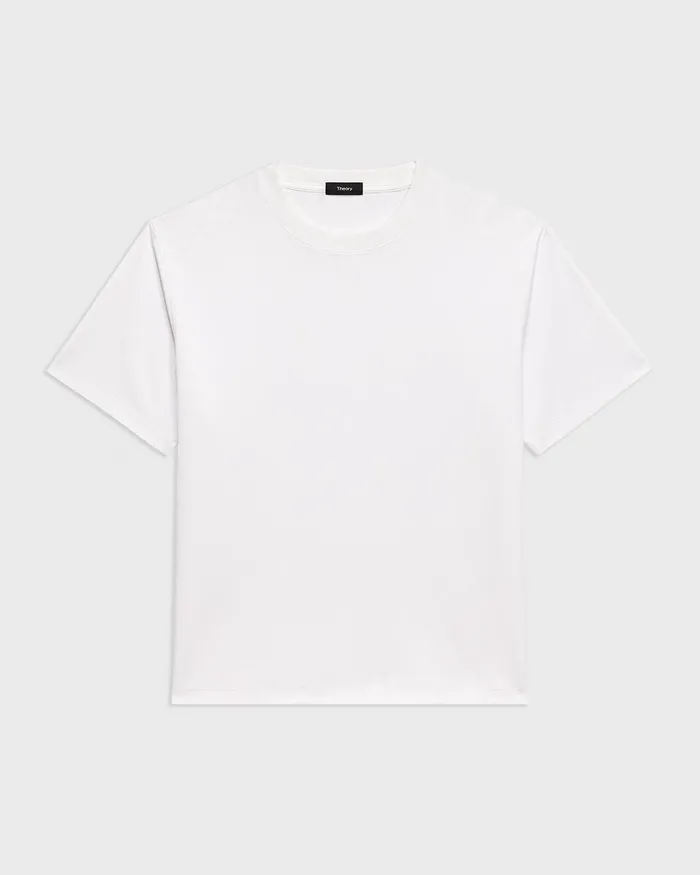 Men Theory TShirts Polos Relaxed Tee In Cotton Jersey White