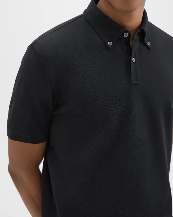 Men Theory TShirts Polos Tailored Polo Shirt In Function Piqueacute Black