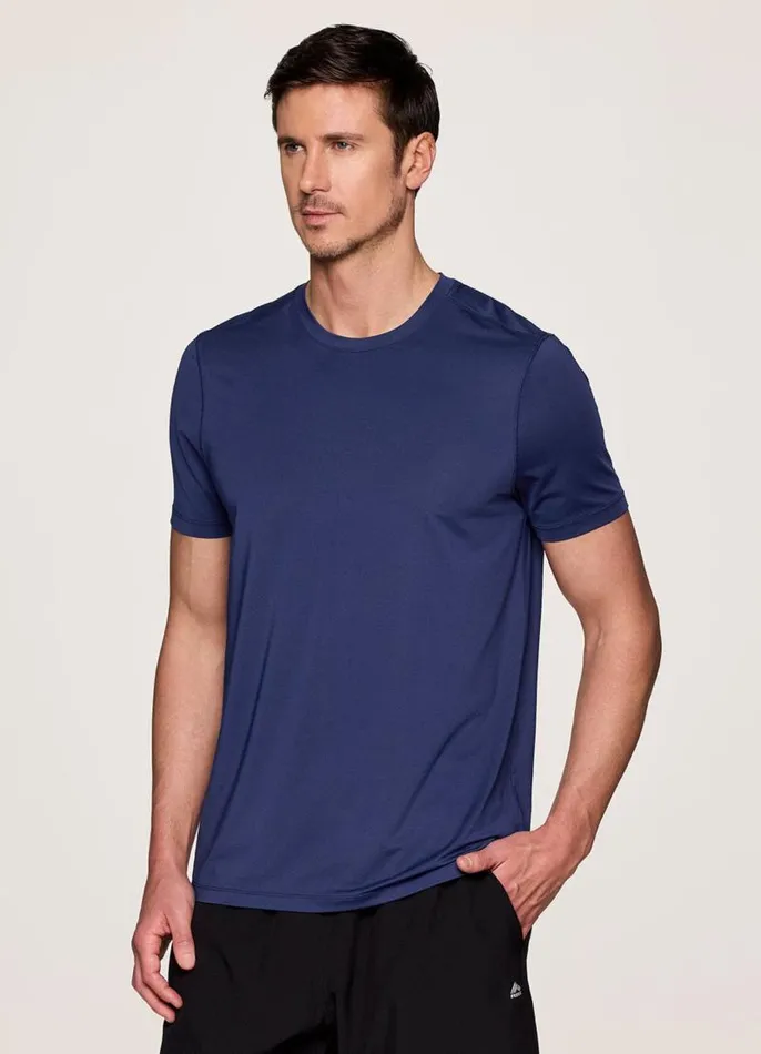 Men Training Day Mesh Workout Tee Navy RBX Active TShirts