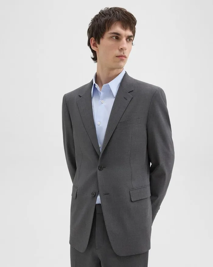 MenWomen Theory Blazers Jackets Chambers Blazer In Stretch Wool Medium Charcoal