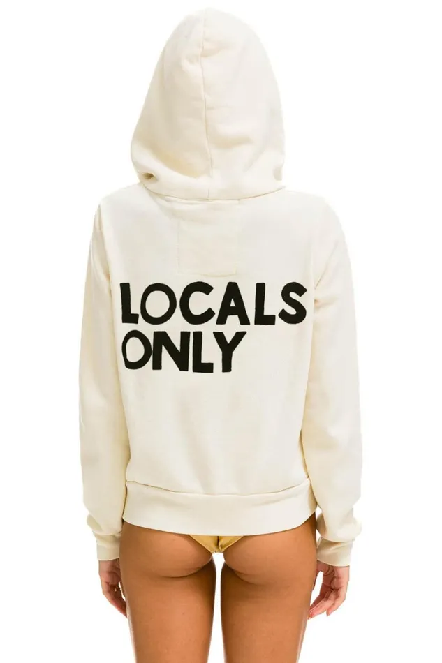 MenWomen Tops Aviator Nation LOCALS ONLY HOODIE 8211 VINTAGE WHITE