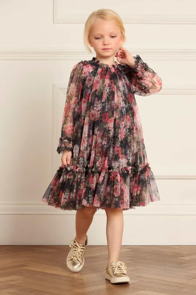 Midnight Dance Long Sleeve Kids Dress Black Kids Needle and Thread Kids Formalwear