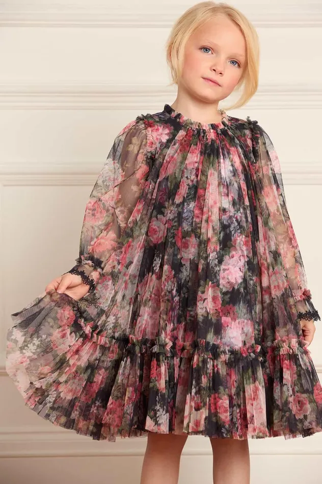Midnight Dance Long Sleeve Kids Dress Black Kids Needle and Thread Kids Formalwear