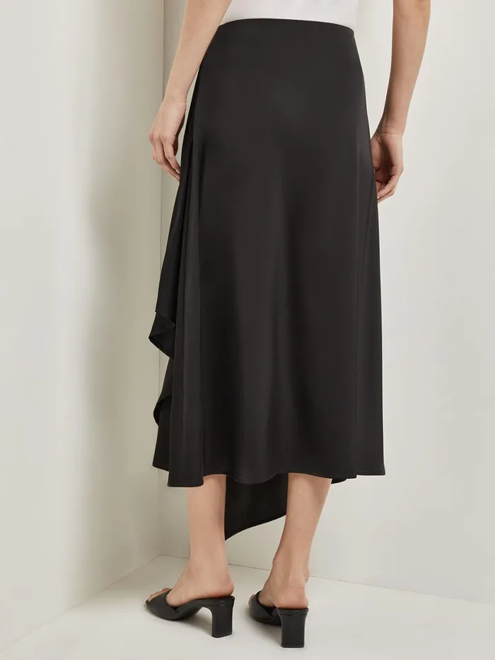 Misook Asymmetrical Charmeuse Maxi Skirt Women Skirts