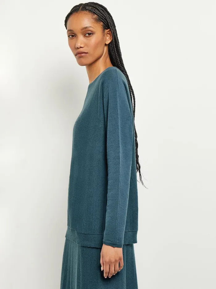 Misook Boat Neck Textural Stripe Cashmere Tunic Women Tops and Tees
