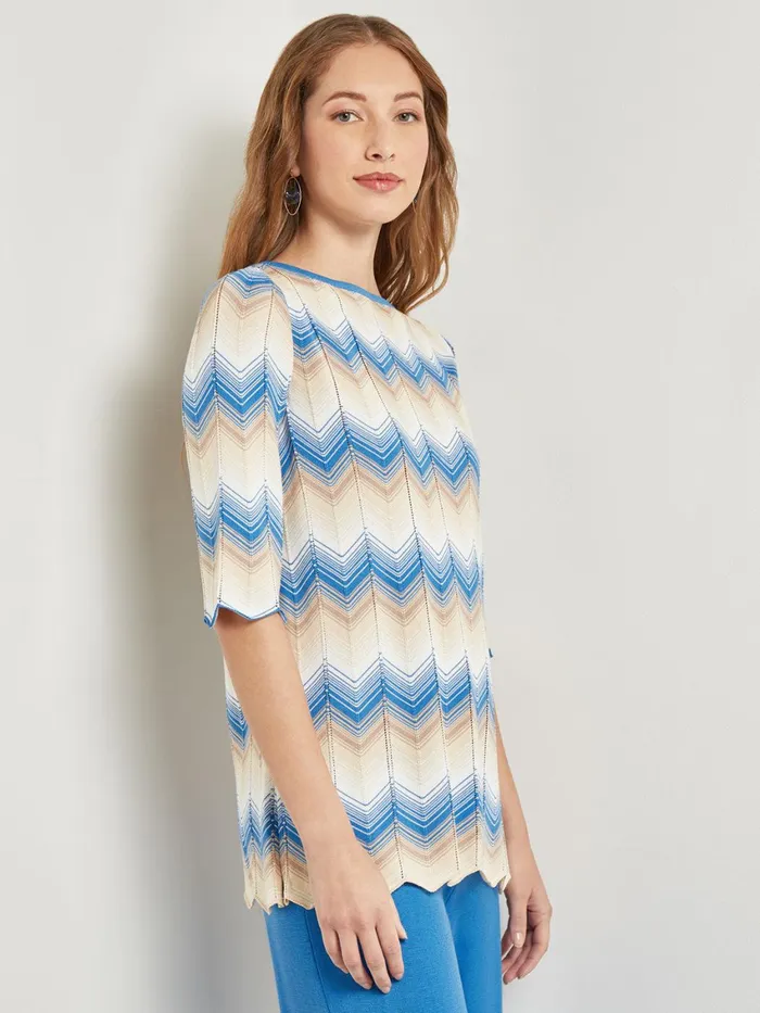 Misook Chevron Hem Tunic 8211 Intarsia Soft Knit Women Tops and Tees Misook Chevron Hem Tunic 8211 Intarsia Soft Knit Women Tops and Tees