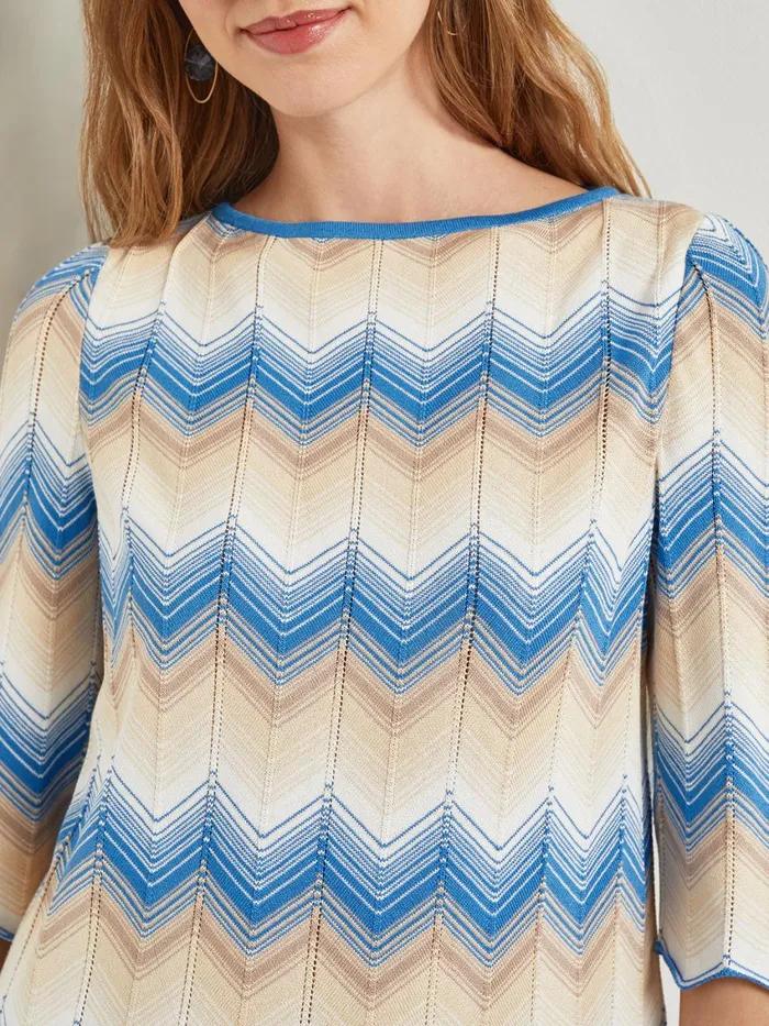 Misook Chevron Hem Tunic 8211 Intarsia Soft Knit Women Tops and Tees Misook Chevron Hem Tunic 8211 Intarsia Soft Knit Women Tops and Tees