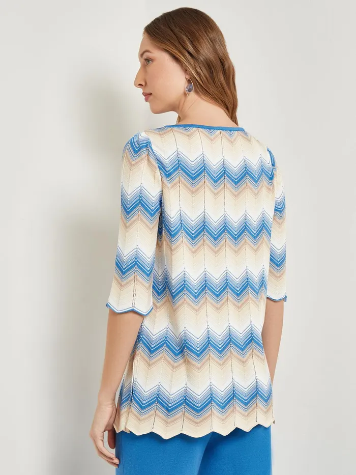 Misook Chevron Hem Tunic 8211 Intarsia Soft Knit Women Tops and Tees Misook Chevron Hem Tunic 8211 Intarsia Soft Knit Women Tops and Tees