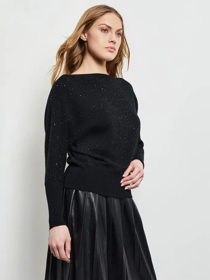 Misook Dolman Sequin Cashmere Sweater Women Tops and Tees