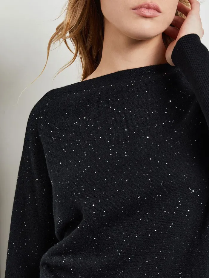 Misook Dolman Sequin Cashmere Sweater Women Tops and Tees