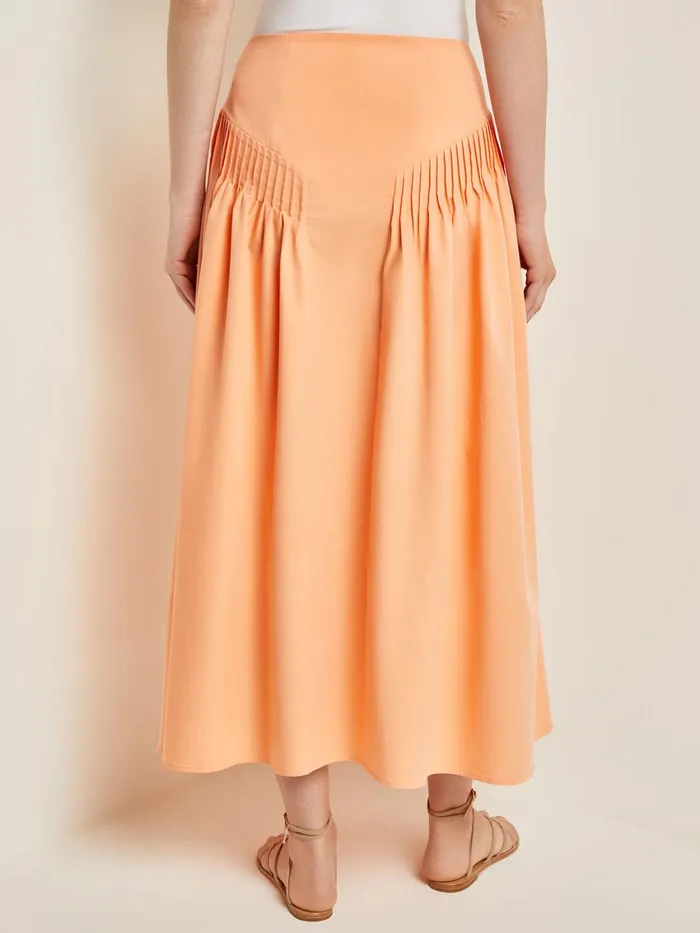 Misook Godet Midi Skirt 8211 Pleated Faux Cupro Silk Women Skirts Misook Godet Midi Skirt 8211 Pleated Faux Cupro Silk Women Skirts