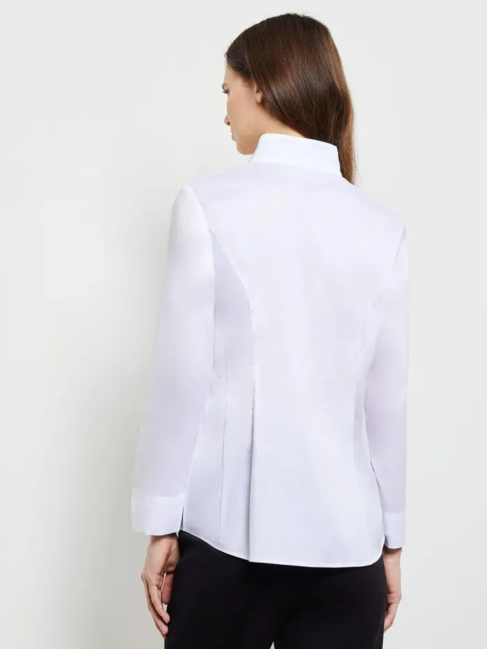 Misook HiNeck Stretch Cotton Blouse Women Tops and Tees